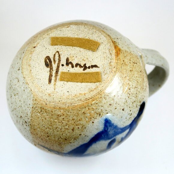 Crosshatch Clay Signed Stoneware Pitcher 1980s New Mexico Studio Pottery - Picture 6 of 8